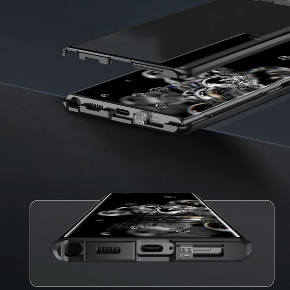 Magnetic Dual Glass MagSafe case for Samsung Galaxy S24, black