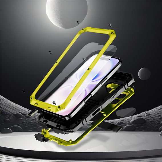 R-JUST case with stand and built-in glass for iPhone 17