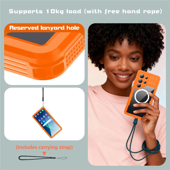 Redpepper MagSafe waterproof case for Samsung Galaxy S26 Ultra, orange