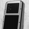 Love Mei Case for Samsung Galaxy A53 5G, armored with glass, silver