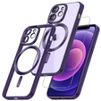 Case for iPhone 12, Electro MagSafe, purple + Screen Glass