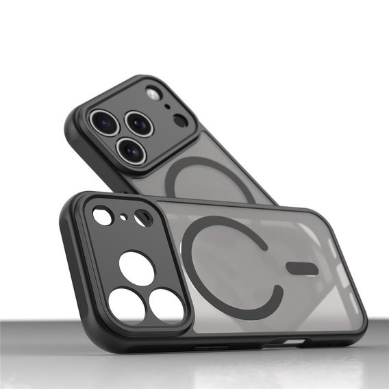 Matte case for iPhone 17 Pro, for MagSafe, with camera protection, black