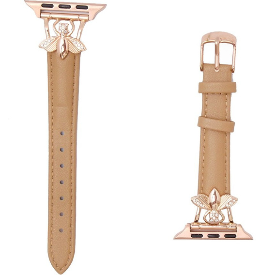 Leather Strap for Apple Watch 1/2/3/4/5/6/7/8/SE/Ultra 42/44/45/49mm, Beige