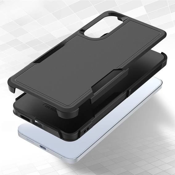 Armored Case for Samsung Galaxy S25 Edge, Dual Shockproof, black