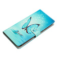 Flip case for Xiaomi Redmi Note 12S, Wallet, butterfly, blue