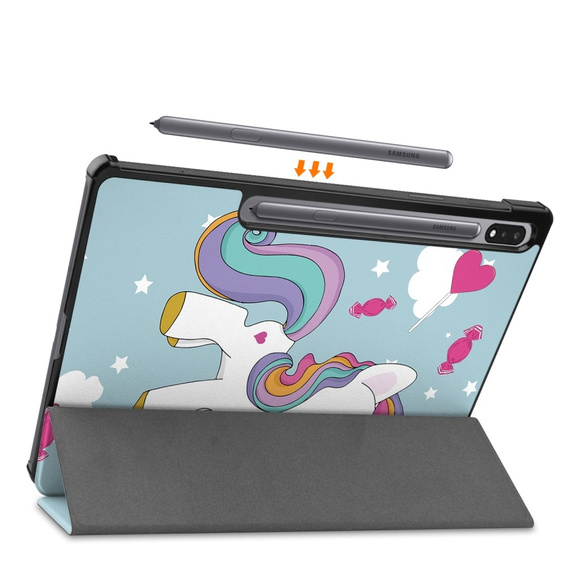 Case for Samsung Galaxy Tab S9 Plus, Smartcase, unicorn