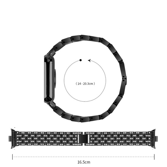 Diamond Bracelet for Xiaomi Smart Band 8 Pro, Black