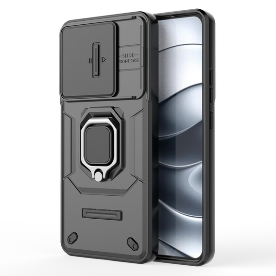 Case for Xiaomi Redmi Note 14 5G, KickStand Camera Lens, black