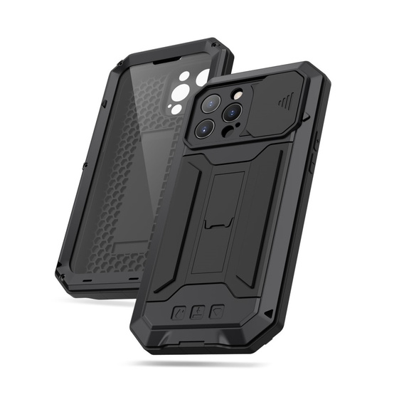 Case for iPhone 13 Pro, R-JUST CamShield Slide, armoured, black