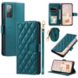 Flip case for Samsung Galaxy S20 FE, Rhombus Crossbody Leather, dark green