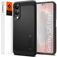 Spigen case for Samsung Galaxy S25 Edge, Tough Armor Mag MagSafe, black + 9H Tempered Glass