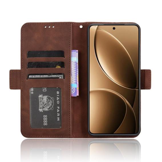 Flip case for Xiaomi Poco F7 Ultra, Card Slot, brown