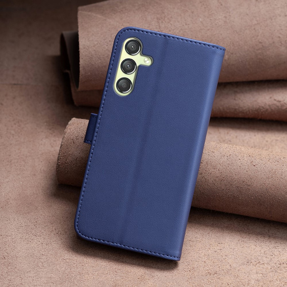 Flip case for Samsung Galaxy A25 5G, BINFEN Wallet, blue + 9H glass