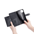 Flip case for iPhone 15, Wallet Zipper Pocket, black