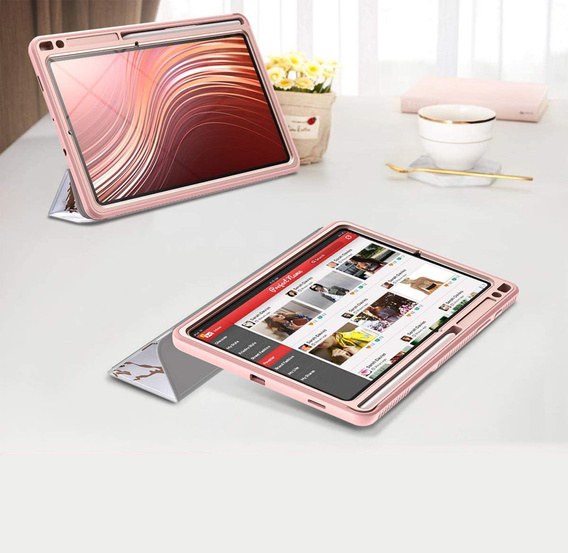 Case for Samsung Galaxy Tab S6 Lite, Suritch Full Body Marble, pink