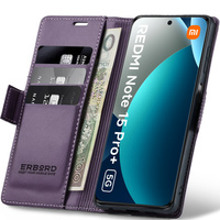 ERBORD Glossy Litchi flip case for Xiaomi Redmi Note 15 Pro Plus 5G / Poco M8 Pro 5G