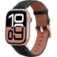 Leather Strap for Apple Watch 1/2/3/4/5/6/7/8/SE/Ultra 42/44/45/49mm, Black.