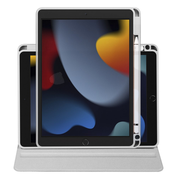 Case for iPad 10.2" 2021/2020/2019 (9/8/7 gen.), with stylus space, 360° rotatable, grey