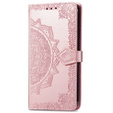 Flip case for Motorola Moto E20/E30/E40, Mandala, pink rose gold
