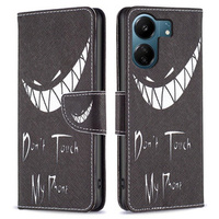 Flip case for Xiaomi Redmi 13C / Poco C65, Wallet, Don't Touch My Phone, blue