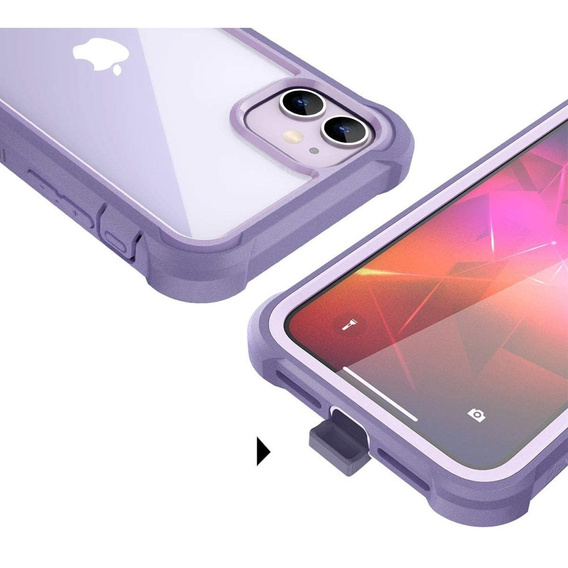 Case for iPhone 11, Dexnor Full Body Rugged, transparent / purple