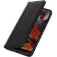 Case for Samsung Galaxy S24+ Plus, Wallet Litchi Leather, black