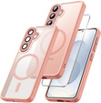 Case for Samsung Galaxy S25, for MagSafe, ERBORD Matt Case, pink + Screen Glass