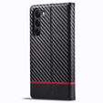 Flap case for Samsung Galaxy S24, Carbon LC.IMEEKE, black