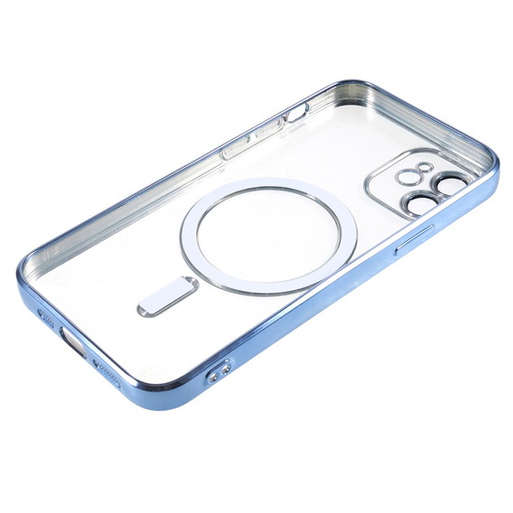 Case for iPhone 12, Electro MagSafe, blue + Screen Glass