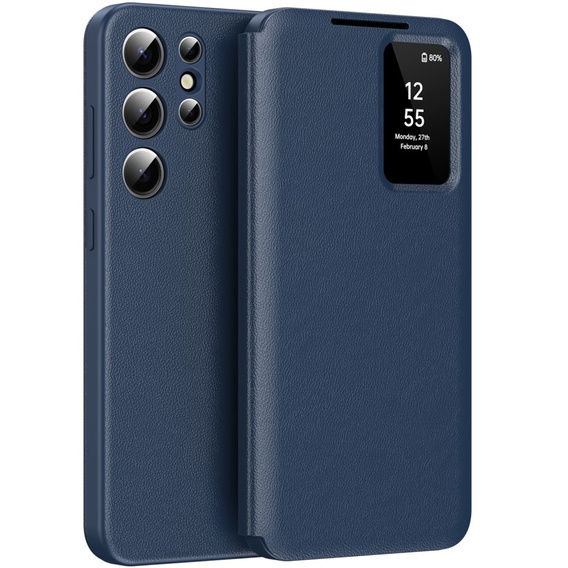 Flip case for Samsung Galaxy S23 Ultra, Smart View Wallet, blue