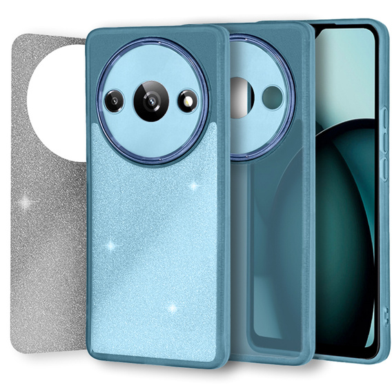 Case for Xiaomi Redmi A3, Glittery Powder, blue