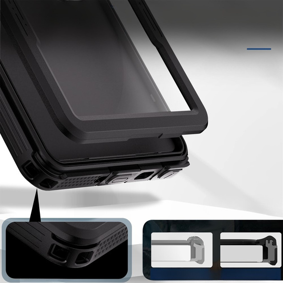 Waterproof case for Samsung Galaxy S25 Ultra, Redpepper, for MagSafe, black