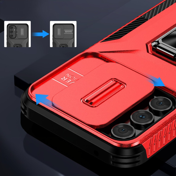 Armored case for Samsung Galaxy A54 5G, armored Slide Ring, red