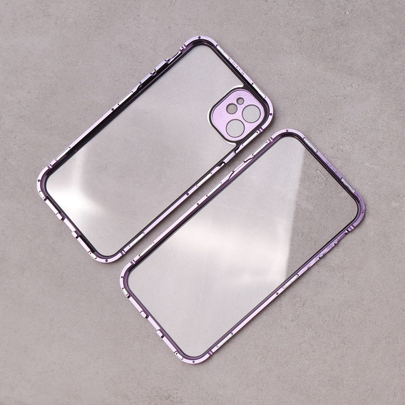 Case for iPhone 11, Magnetic Dual Glass, purple