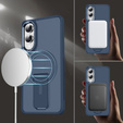 Case for Samsung Galaxy S25 Edge, Kickstand Matt Case, for MagSafe, blue