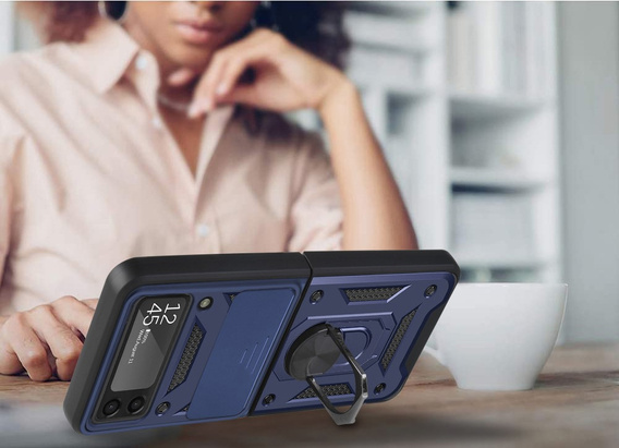 Case for Samsung Galaxy Z Flip3 5G, CamShield Slide, blue