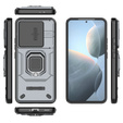 Case for Xiaomi Poco F6 Pro, KickStand Camera Lens, grey
