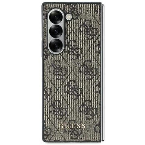 GUESS Case for Samsung Galaxy ZFold 6, 4G Charms Collection Hardcase, brown