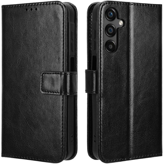 Flip case for Samsung Galaxy M55 5G, Crazy Horse Wallet, black