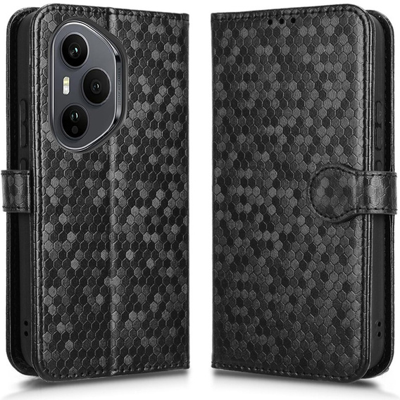 Flip case for Honor 400 Pro 5G, Wallet Rhombus, black