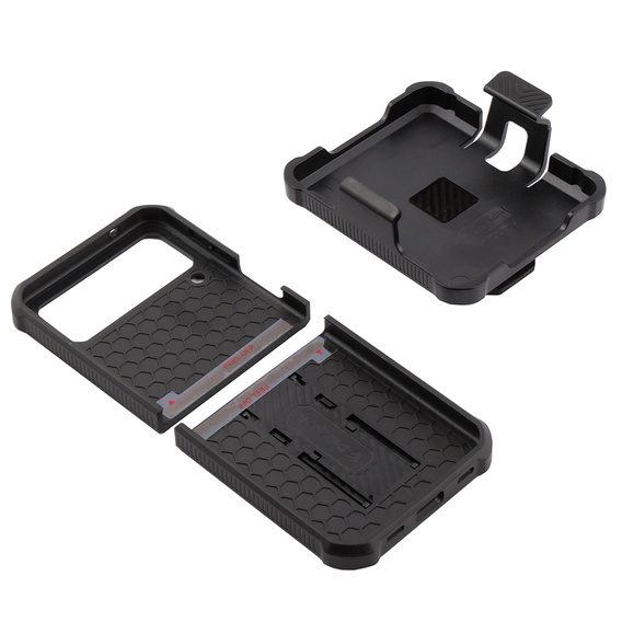 Armored Case for Samsung Galaxy Z Flip 4 5G, Dexnor Clip Holder, black