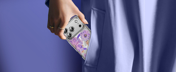 Magnetic case with floral laser pattern for iPhone 17 Pro