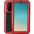 Love Mei Case for Huawei P30 Pro, armored with glass, red / black