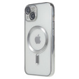 Case for iPhone 14, Electro MagSafe, silver + Screen Glass