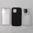 Love Mei Case for iPhone 12, armored with glass, grey