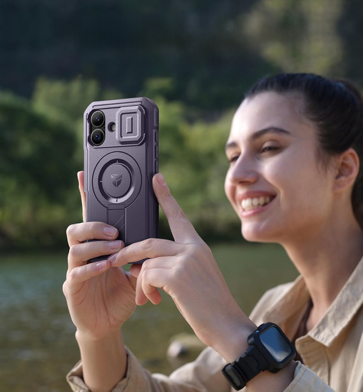Dexnor armoured case with stand and camera shutter, for MagSafe for iPhone 17