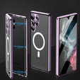 Magnetic Dual Glass MagSafe case for Samsung Galaxy S23 Ultra, purple