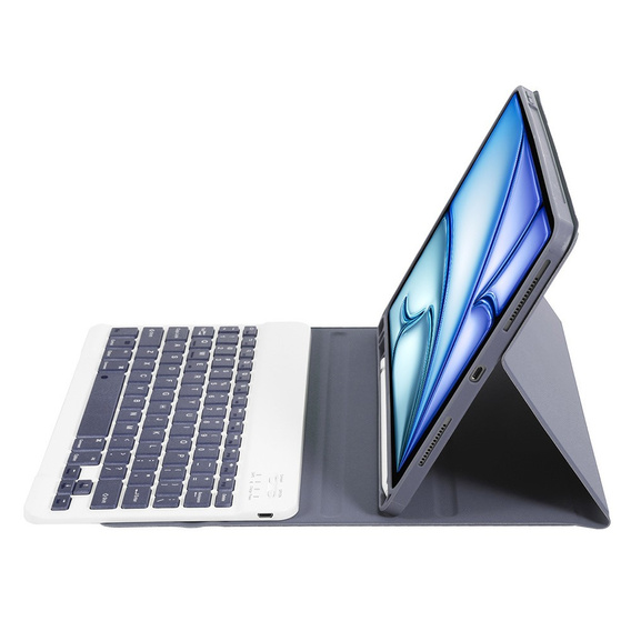 Case + keyboard Apple iPad Air 11" 6 gen. 2024, Leather Pen Slot, purple