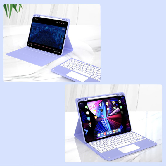 Case + keyboard iPad Air 10.9 4 2020 / 5 2022, Touchpad, purple