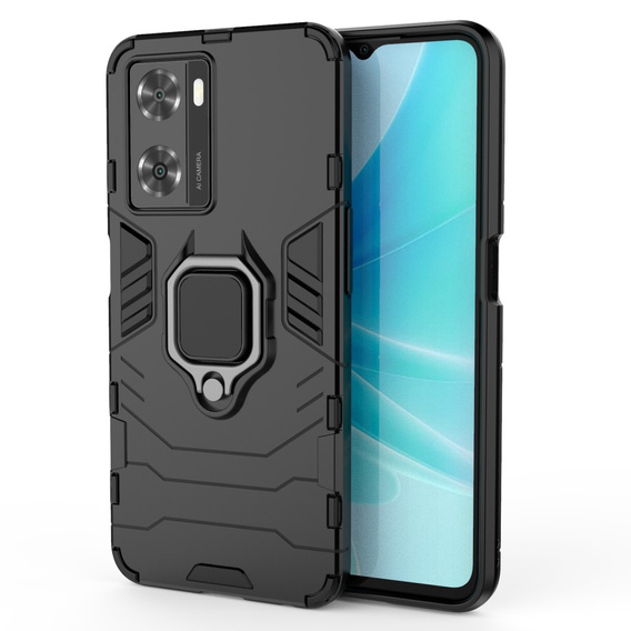 Case for Oppo A57s, Kickstand Ring, black